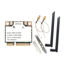 MT7921 WiFi 6 1800Mbps Adapter MPE-AX1800H PCI-E 2,4GHz / 5GHz 5.2 met Antenne Snel voor Laptops