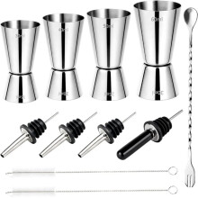 Cocktail Measuring Cup 3cl/4cl/5cl/6cl Double Size,Stainless Steel Cocktail Jigger Bar with Pourers,for Bar Party Home