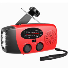 Radio di Emergenza 2000mAh Radio Solare A Manovella con Torcia LED e Caricatore USB SOS per Telefono