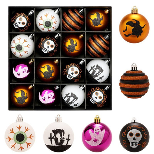 16 Pcs Halloween Ornaments Tree Decorations Indoor Vintage