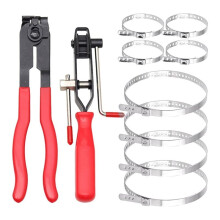 Set of 10 Boot Clamp Tools, Gimbal Clamp Pliers with 8 Stainless Steel Crimping Bands for Most Auto Kits