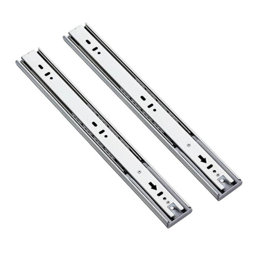 Corrediças de Gaveta com Fechamento Suave Prata 14 Polegadas, 2 Pares, Pesadas, Extensão Total com Rolamentos de Esfera Montados Na Lateral