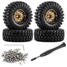 1.3 Inch Beadlock Rubber Wielen Banden voor 1/18 voor TRX4M Ascent-18 1/24 voor Axial SCX24 Upgrade Onderdelen Goud