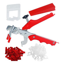 Tile Leveling System Kit with Plier, 300 Clips & 200 Reusable Wedges 1/8 Inch for Floor Wall Tiles