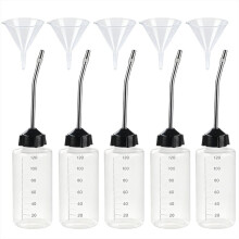 5 Pcs Needle Oiler (4 OZ),with Extra Long 3.5 Inch Stainless Needle Tip - Easy to Use for Crafts, Hinges,Sewing Machines