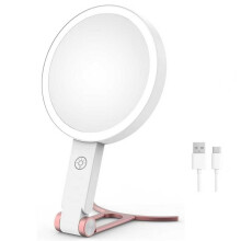 30X Magnifying Makeup Mirros 3 Color Lights Magnifying Handheld Mirror for Detailed Skincare Eyebrow Grooming B