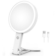 Specchi per Trucco Ingrandenti 30X con 3 Luci Colorate, Specchio Portatile Ingrandente per Cura Della Pelle Dettagliata e Cura Delle Sopracciglia A