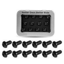 12Pcs M5x10mm T25 Torx Titanium Alloy Disc Brake Rotor Bolts, Anti‑Rust Bicycle Rotor Mounting Screws with Storage Box
