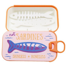 Sardine Tin Sieraden Doos, 3D Geprinte Ketting Oorbellen Ring Opslagdoos, Schattig Cadeau Oranje