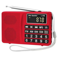Portable AM FM SW Digital Pocket Radio & MP3 Music Player Rechargeable Battery Powered Speaker with Keypad Tuning A