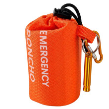Emergency Rain Raincoat + Storage Bag + Whistle + Carabiner Waterproof Portable Rain Cover for Camping Hiking