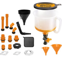 No-Spill Coolant Funnel Kit, Radiator Bleeder Tool with Adapters Extensions Flexible Hose for Automotive Cooling System