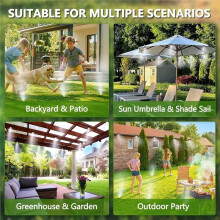 1set Outdoor Patio Sprayering Kit with Water Filter,Spraying System Hose,Low-Pressure Atomizing Cool System 33FT EU Plug