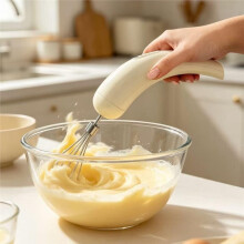 Cordless Hand Mixer with 5 Speed Modes, Handheld Electric Whisk, Hand Held Egg Beater with 2 Detachable Stir Whisks