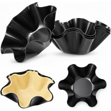 6 Pcs Nonstick Taco Shell Bowl 6.5 Inch Tortilla Pan Set Black Tostada Shells Pans, Taco Bowl for Home Baking