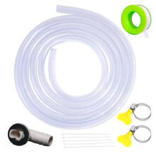 10-Foot Portable Air Conditioner Drain Hose Kit - Flexible PVC Drain Hose (Includes Connector and Clamp)