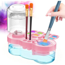 2026 Upgraded Paint Brush Cleaner, Kids Painting Station with Brush Washer, Art Supplies Cleaning for Children Adults