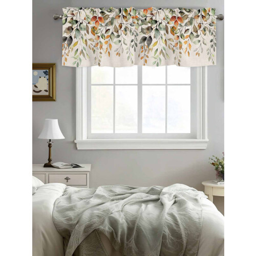 Sage Green Eucalyptus Orange Gradient Valance 42x12in Linen 1