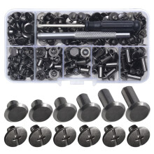 110pcs Chicago Screws Leather Rivets Assorted Screw Rivet Chicago Binding Screws for Decorate and Repair Leather A