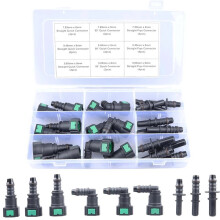 24PCS Assorted Fuel Quick Connector Kit, SAE 7.89mm & 9.49mm & 9.89mm to 8mm Male & Female Push Connector