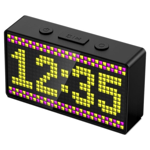 Pixel Clock,LED Display Alarm Clock,Application Control,Custom Text and Emoticon Materials,for Room,Countdown