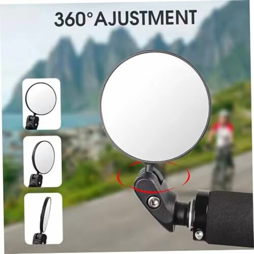 Electric Bike Mirrors Foldable Adjustable Convex Lens 1 Pair 1