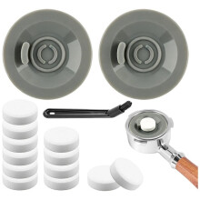 54mm Espresso Cleaning Kit Reusable Backflush Discs Cleaning Tablets Brush for   Luxe Cafe Coffee Machine