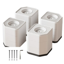 Anti Pads for Washing Machine - Heavy Duty Non-Slip Feet & Height Risers for Stability White