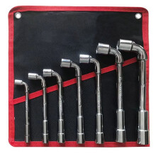 L Type Angled Socket Wrench Spanner with Thru Hole Car Ratchet Wrench Car Repair Pipe Socket Key Wrench Tool Set B