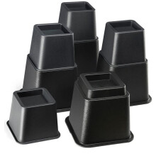 Adjustable Bed Risers - Elevation in 3.75 8.75 Inch - Heavy Duty Stackable Furniture Risers Supports 1,300 Lbs, 8PCS