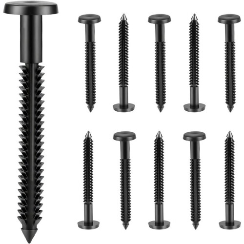 Pacote com 50 Fixadores de 7,6 cm (3 Polegadas) para Persianas de Vinil, Pinos Pretos para Persianas Externas de Madeira, Alumínio e Vinil