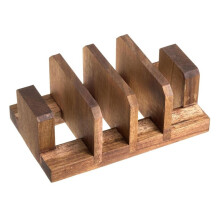 Wood Cutting Board Holder, 4 Slot Rack for Baking Pans, Dishes, Plates and Books, Countertop and Cabinet Storage Stand