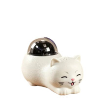 Schattige Kat Draadloze Luidspreker met 360 Draaibare RGB Sfeer, met Witte Ruis Slaap Hulp Sfeer Licht B