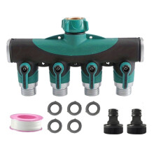 3/4 Zoll 4-Wege-Schlauchverbinder-Splitter Verstellbarer Zinklegierung Wasserhahn Schlauch-Splitter Verteiler A