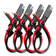 10AWG Pure Copper SAE Quick Disconnect Battery Cable, 4 Pack Standard Polarity Connectors for Solar & Battery Chargers