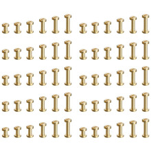 60Sets 6 Sizes 6MM Brass Chicago Screws for Leather Rivets Kit Studs Purse Handbag Hardware Binding Screws