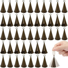 40 Sinos de Bruxa para Artesanato em Bronze com Borda Floral, Decoração Vintage para Pendurar, para Projetos DIY de Sinos de Vento, Casa e Jardim