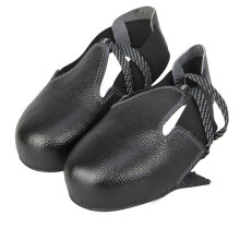 Toe Cap Safety Shoe Covers, Universal PU Leather Overshoes with Adjustable Straps, Unisex Steel Toe Protector (1 Pair)