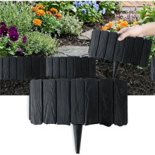 11.42 Inch X 8pcs Garden Edging Border,Decorative Plastic Landscape Edging, Interlocking Lawn EdgeFence for Flower A