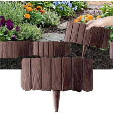 11.42 Inch X 8pcs Garden Edging Border,Decorative Plastic Landscape Edging, Interlocking Lawn EdgeFence for Flower B