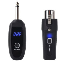 UHF Wireless Microphone Transmitter Receiver System, Plug and XLR Wireless Audio Adapter for Mic Mixer Stage Use