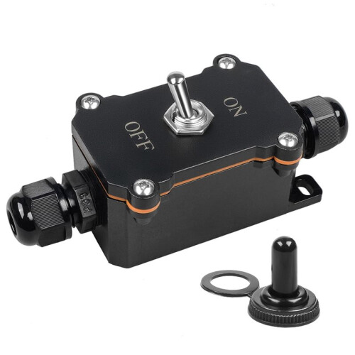 Inline Cord  -Off Toggle  Waterproof AC 15A 250V, -Off 4 Screw Pin , Two-Side Entry & Exit