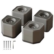 Anti Vibration Pads for Washing Machine - Heavy Duty Non-Slip Rubber Feet & Height Risers for Stability Grey