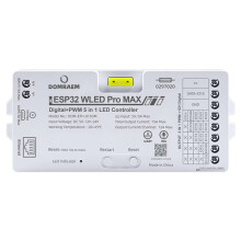 DOMRAEM WLED Pro MAX ESP32 Ethernet WiFi 5-in-1 LED Controller Sound Mic Digital Pixel PWM Single CCT RGB RGBW RGBCCT