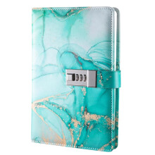 Diary with Lock A5, Combination Lock Journal, Vintage Lockable Planner Organizer for Women and Men, 8.6 X 5.9 in