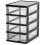 Clear Desktop Storage Box with Drawer - Heightened Table Organizer for Home & Cosmetics Black 4-Layer 1