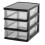Clear Desktop Storage Box with Drawer - Heightened Table Organizer for Home & Cosmetics Black 3-Layer 1