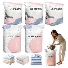 No-Pump Vacuum Storage Bags Space Saver Compression Bag Sealed Organizer for Clothes Quilt Bedding Travel Moving Storage
