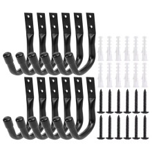 12pcs Heavy Duty Garage Wall Hooks J Practical Hook Metal Hanging Wall Mount Storage Rack for Garden Hose Ladders Bike