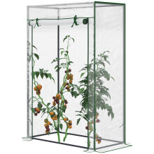 Tomato Greenhouse with Roll-up Door, Mini Greenhouse with PVC Cover, for Yard, Balcony, Garden, 100 x 50 x 150cm, Transparent